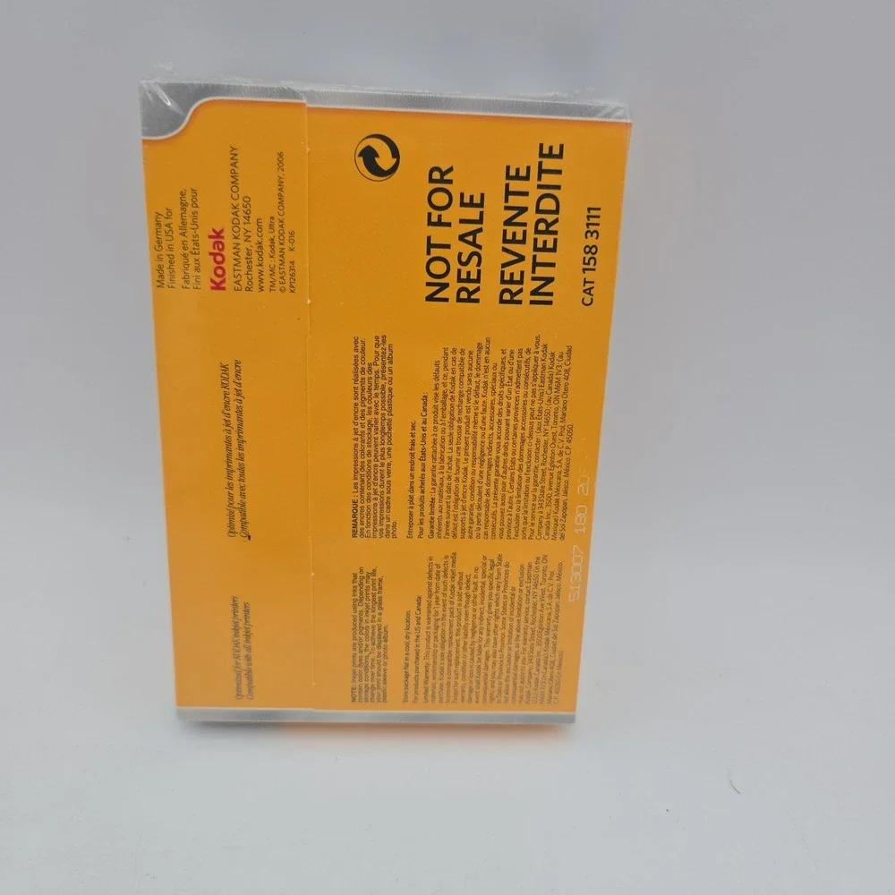 Kodak Premium Gloss Photo Paper 4x6 135 Sheets Instant Dry 66 lb Sealed